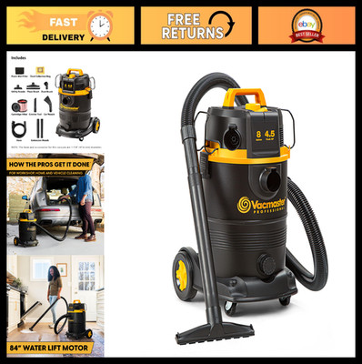 8 Gallon 4.5 Peak HP Wet/Dry Vacuum Cleaner with Self-Cleaning Filter System