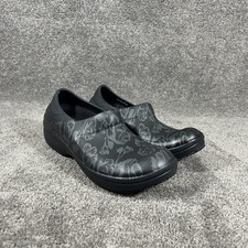 Crocs Neria Pro II 205385 Women s Size 8 Black Floral Slip On Work Clogs Used