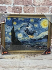 Marmont Hill Starry Night Flying Witch On Broom Framed Wall Art 16x20 NEW