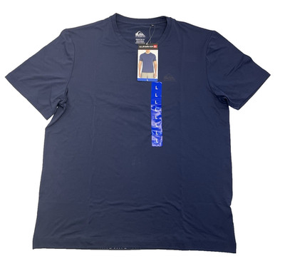 NWT QUICKSILVER Men's Large Active Blue Moisture Wicking 4-Way Stretch T-Shirt