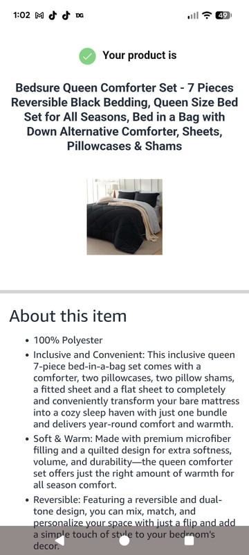 Bedsure Get Cozy 7 Piece Bed In A Bag Black And Gray