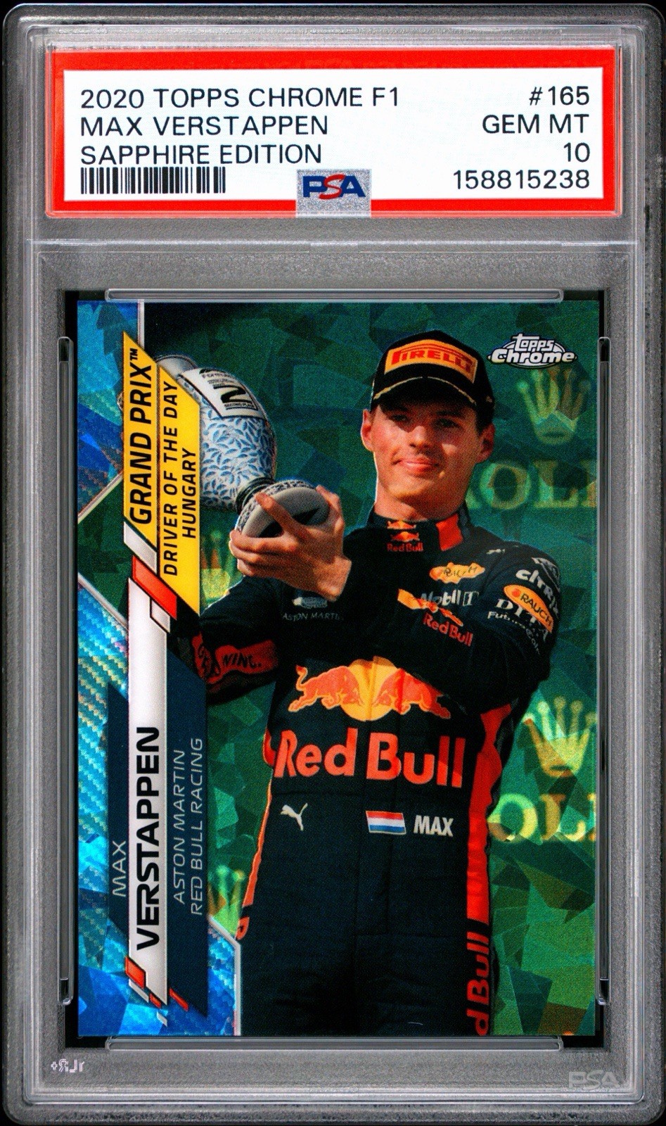 Max Verstappen PSA 10 2020 Topps Chrome F1 Sapphire Edition #165 RC Rookie view 1