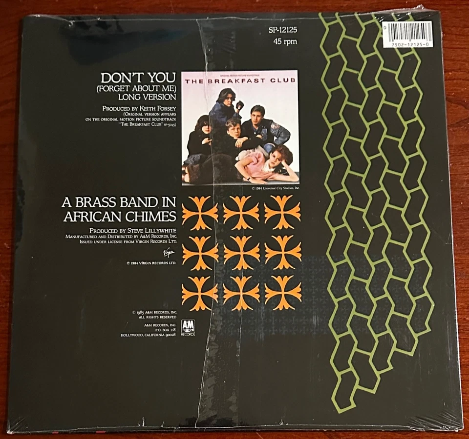 Simple Minds Don't You (Forget About Me) 1985 12” A&M SP-12125 New - Image 2 of 4