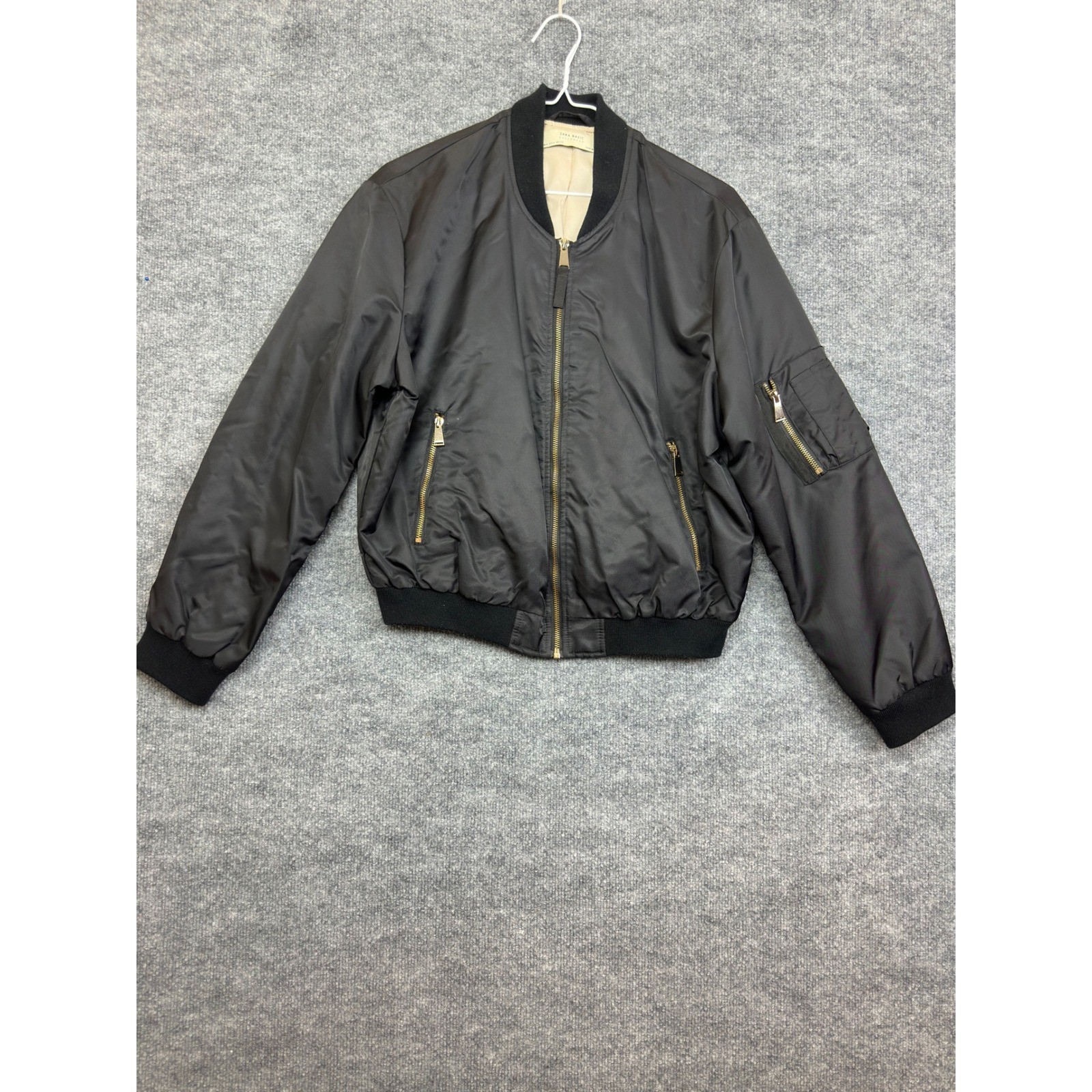 Zara Basic Outerwear Black Bomber Jacket Mens Med… - image 2