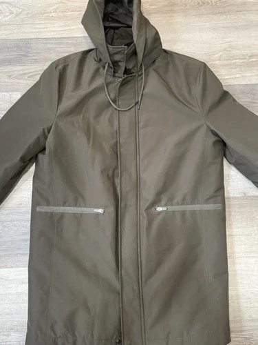 Andrew Marc Men's Mac Style Jacket Sz M Olive Green Removable Hood Gorpcore video thumbnail