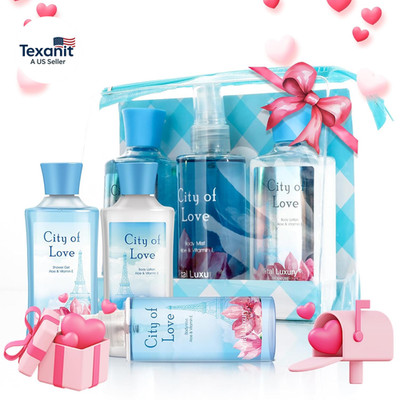 Bath and Body Gift Set for Women & Girls, City of Love Spa Set, Personal Self Ca