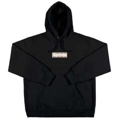 Supreme x Burberry Box Logo Hooded Sweatshirt 'Black' SS22SW45 XL