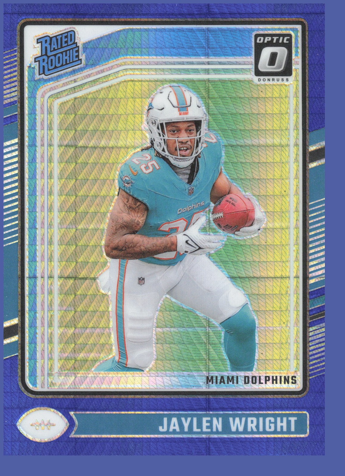 2024 Donruss Optic #249 Jaylen Wright Blue Hyper