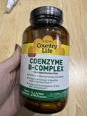 Country Life Coenzyme B-Complex 240 Capsules Certified Gluten-Free Vegan
