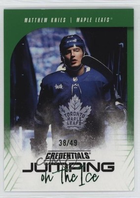 2024-25 Upper Deck Credentials Jumping on the Ice Green 38/49 Matthew Knies 2y6