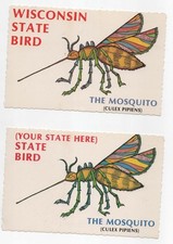 Lot of 2 State Bird Mosquito 4x6 Chrome Postc...