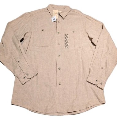 NWT RedHead Ozark Mountain Solid Flannel Shirt Men's M Oatmeal Brushed Cotton