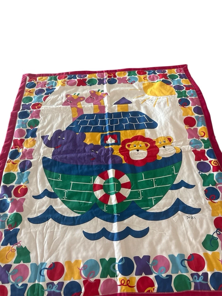 Cobertor de bebê colcha Noah’s Ark colorido nojo painel de parede/cobertor 43x37 - Imagem 2 de 4