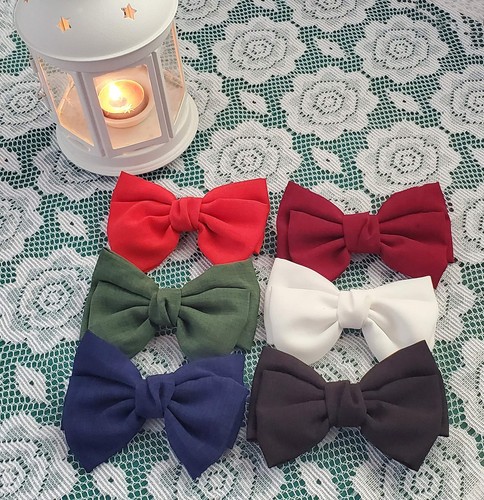 6 PCS 5" Hair Bow Clips French Barrettes Hair Accessories for Women Girls - Picture 6 of 7