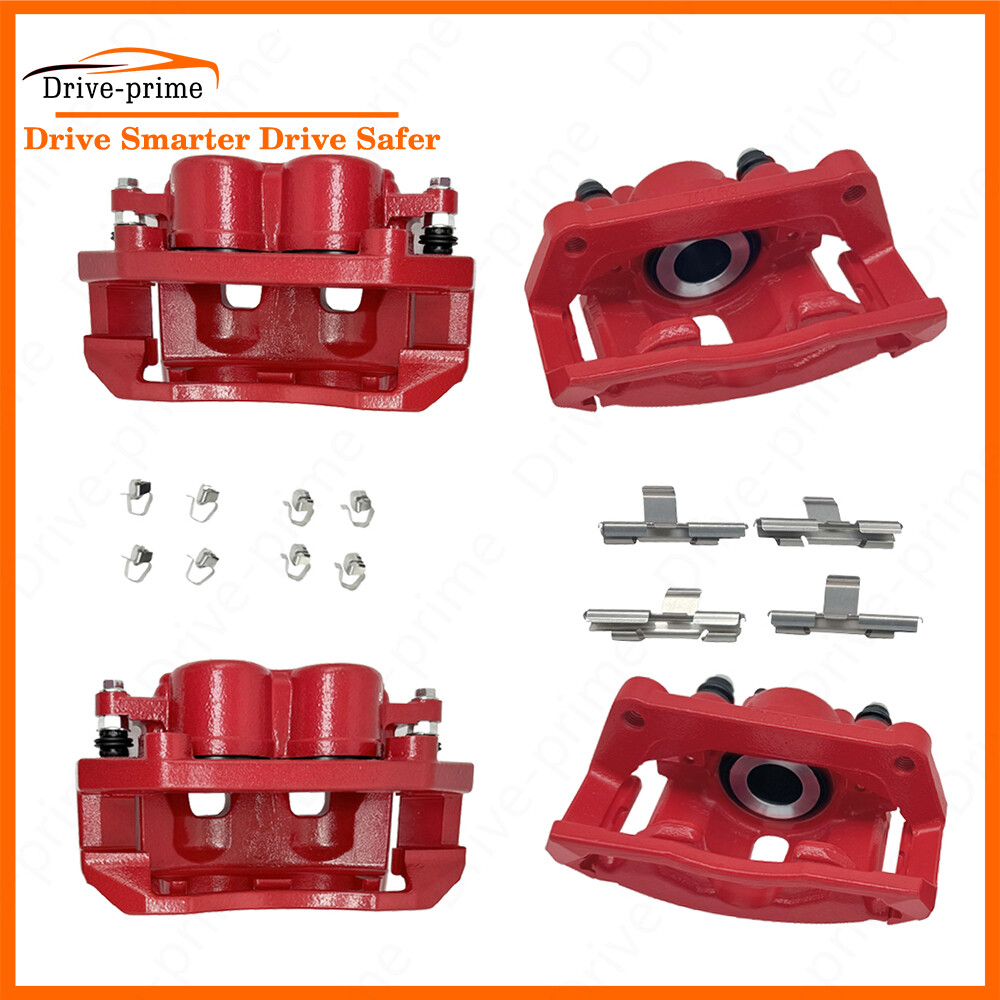 4Pcs Front and Rear Left & Right Red Brake Calipers w/Bracket For Dodge Ram 1500
