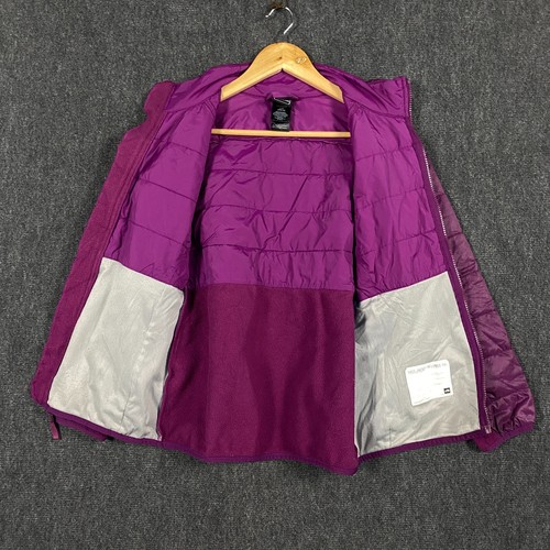 The North Face Girls Full Zip Puffer Jacket Magenta Zipped Pockets High Neck - Picture 4 of 14