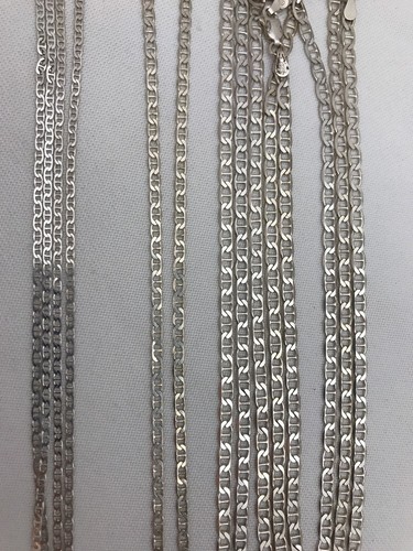 Collar de cadena de eslabón marino de plata esterlina 0,925 2 mm 3 mm 3,5 mm - Imagen 4 de 8