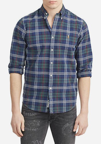 Classic Fit Plaid Oxford Shirt Size 