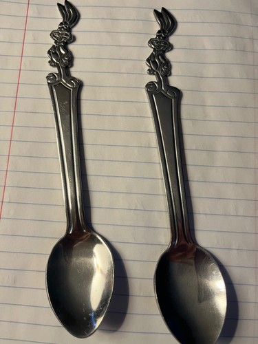 2 Nestle Quik Rabbit Spoons 7.5" Quick NesQuik