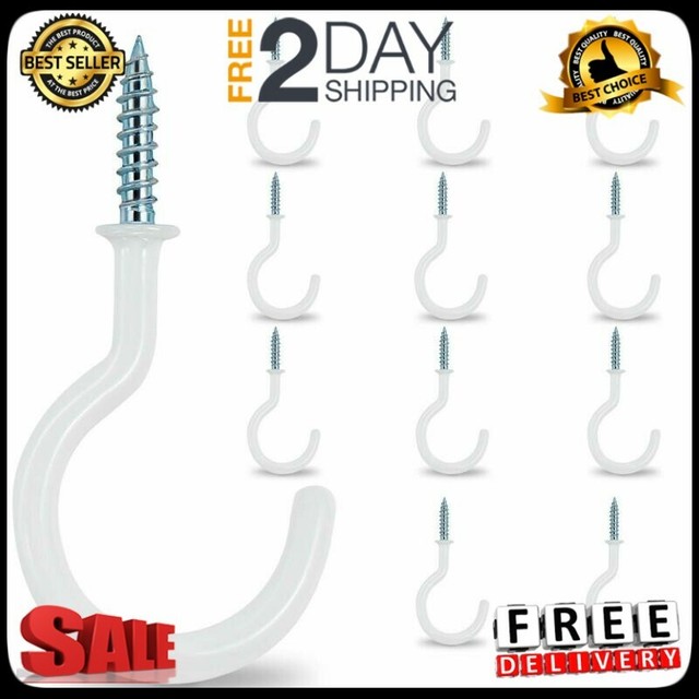4 U Storage Hooks Heavy Duty Vinyl Coated Screw Threads Garage