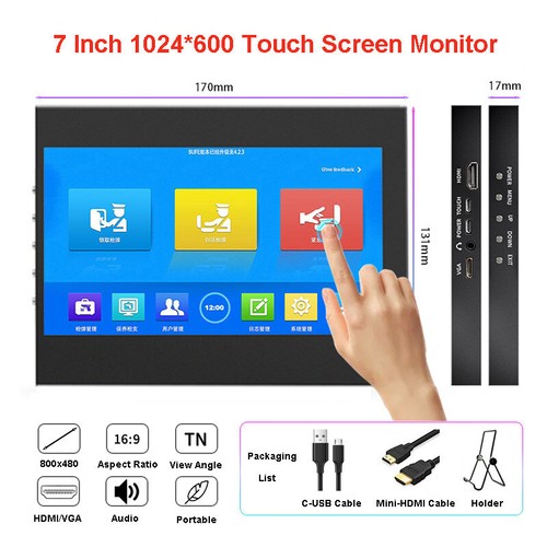 Portable 7''/9.7''/10.1'' Touchscreen Monitor 1080P PC Display HDMI Game Monitor - Picture 11 of 15