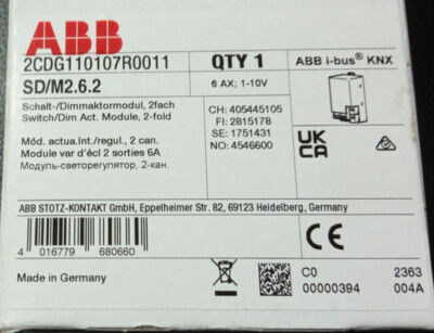 ABB Schalt/Dimmaktor SD/M2.6.2 IP20 Bussystem-Lichtsteuereinheit 2CDG110107R0011