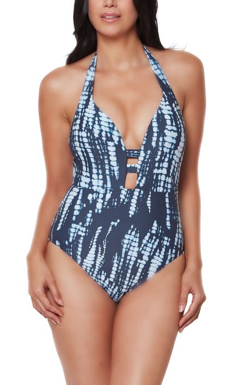 Bar III INK WELL Tie-Dyed One-Piece Swimsuit, Medium