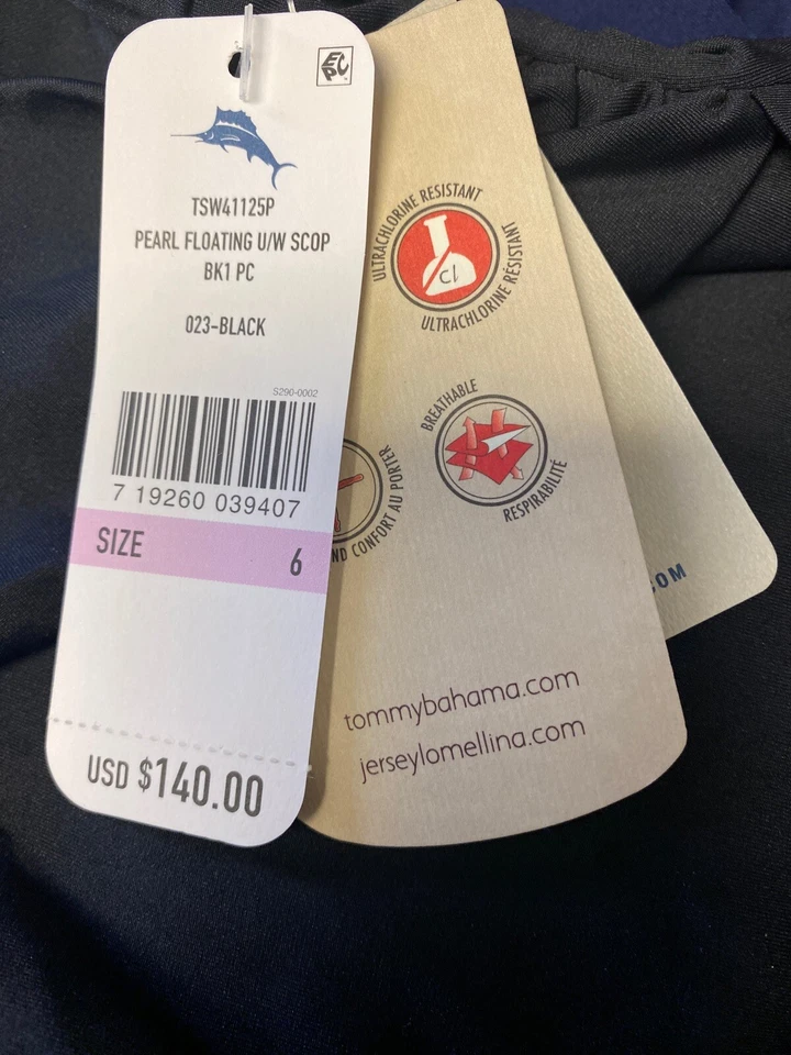 Traje de baño Tommy Bahama Pearl negro de una pieza talla 6 Foto 4 de 4