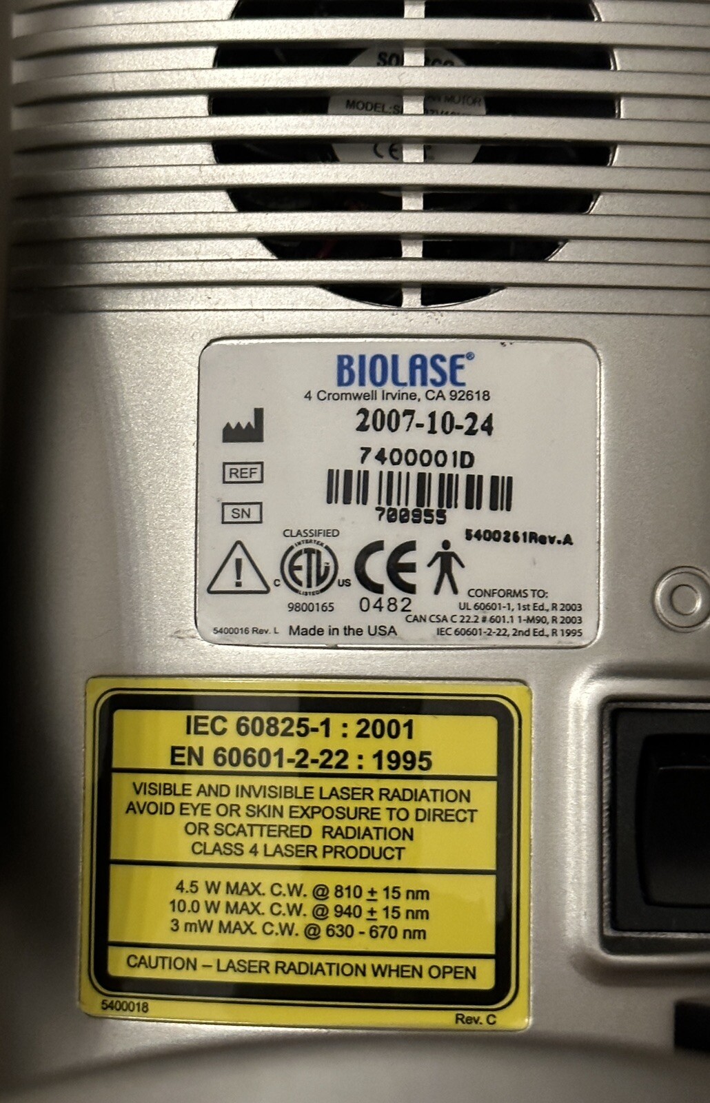 BIOLASE+EZLASE+940+Dental+Laser+Power+System+28740000129 for sale