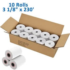 10 Rolls 3 1/8" x 230' Thermal Paper POS Cash Registers Receipt Paper Roll 80mm