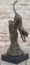 Majestic Panther Bronze Sculpture Statue Animal Figurine Jungle Home Decor