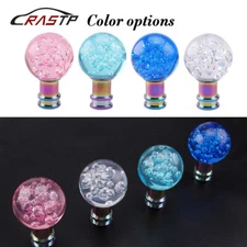 White Crystal Transparent Bubble Round Ball Manual Gear Head Shift Knob Shifter