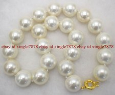 Natural 16mm Huge South Sea White Shell Pearl Necklace 16-28"