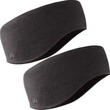 Ear Warmer Headband, Fall and Winter Headbands Curved - Black  Black Fleece 