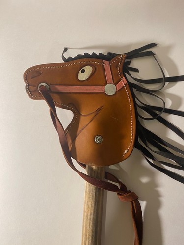 Hand Made Toy Stick Horse Blooming Hair Leather 27" - Picture 4 of 8