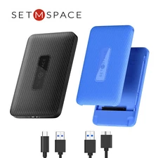 SETMSPACE 2.5" SATA USB 3.0 Hard Drive Case HDD SSD Enclosure External ​Laptop