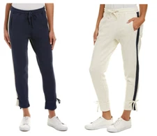 NWT Splendid Women's Mesh Mix Pant Sweatpants White and Navy Size XS S M XL $130