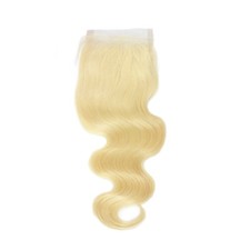 Blonde 613  1B/613 Lace Closure 4 4 Body Wave Free Part 100 human Hair