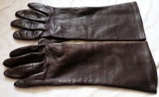 NEW VTG 1950s Italian Black Leather 13" Gloves Size 7 1/2