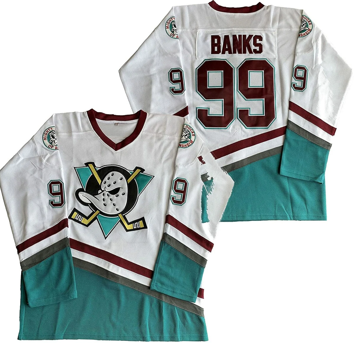 Anaheim Mighty Ducks 99 Adam Banks Green Movie Hockey Men Jersey