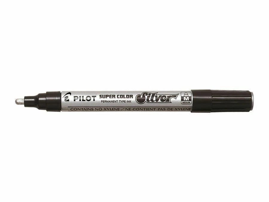 Pilot Marcatore Permanente a Vernice - Punta Media Argento Metallizzato - 1 2 3 6 12 Penne