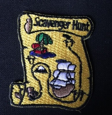 Vintage Boy Scouts Embroidered Patch Badge Treasure Map Ship Island