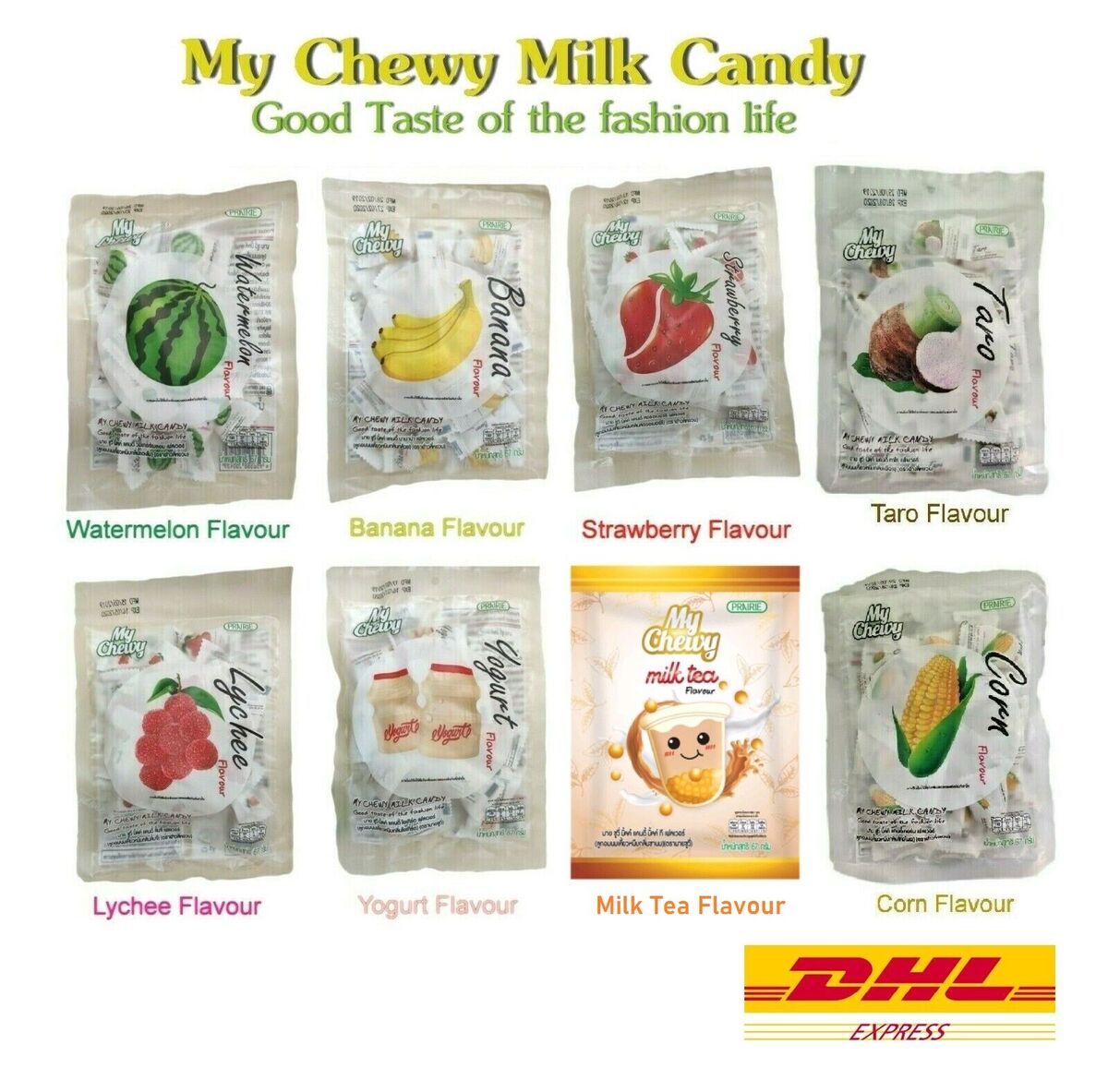 8 x My Chewy Milk Candy Sweet Sour Fruit Yogurt Mint Flavor 8 x My Chewy Milk Candy Sweet Sour Fruit Yogurt Mint Flavor