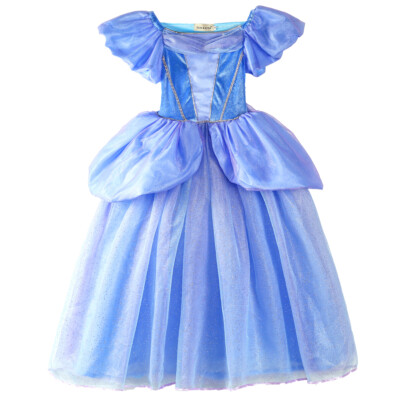 ELSA & ANNA  Mädchen Kostüm Schneekönigin Prinzessin Kleid Halloweenkostüm CNDR2