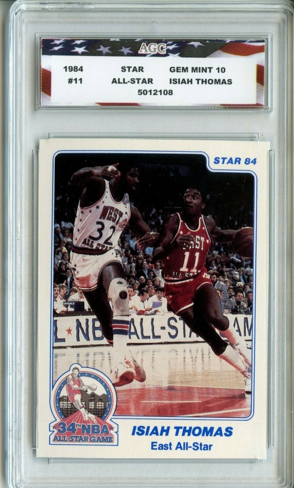 1984 Star All-Star #11 Isiah Thomas AGC 10 Gem Mint Detroit Pistons