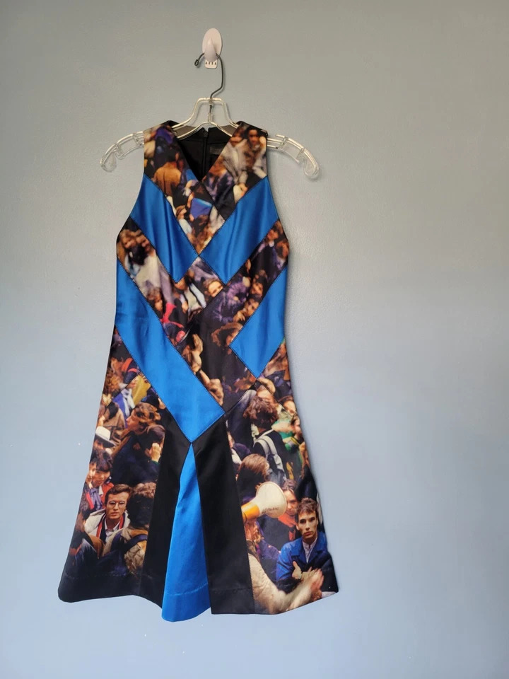 Proenza Schouler Protest - Vestido Acampanado Estampado Seda Talla 0 Foto 4 de 4