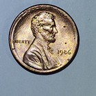 1986 Struck Lincoln Memorial Penny No Mint Mark VBD FG — photo 4