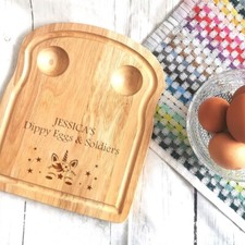 Personalised Dippy Egg Board, unicorn Name gift, Daughter, Girls Christmas gift