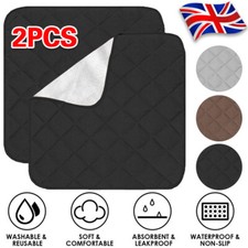 2Pcs Absorbent Washable Incontinence Chair Pad Non-Slip Waterproof Seat Protecto