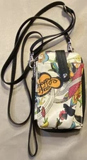 Sakroots Peace Colorful Mini Crossbody Cell Phone Zipper Wallet Birds Flowers
